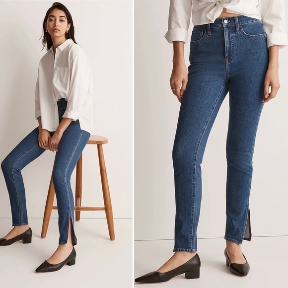 Madewell New 11" High-Rise Roadtripper Skinny Jeans Slit Hem 27 NWT - Picture 2 of 8